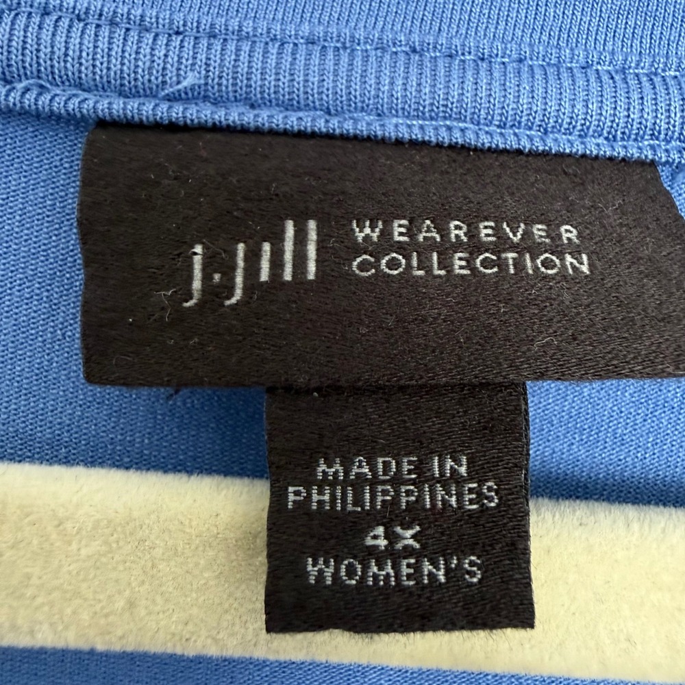 J Jill Wearable Collection Blue Long‎ Sleeve Shirt Liquid Knit 4X Lightweight - Picture 2 of 9